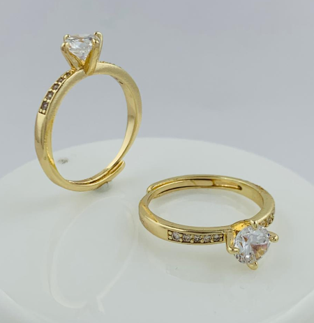 ANILLO RODIO DORADO CIRCON GRANDE