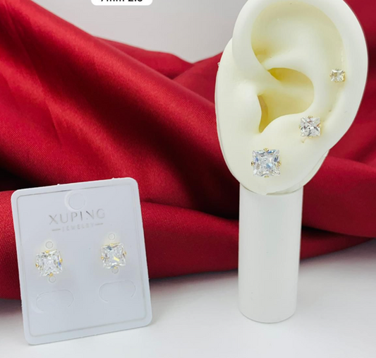 TOPO RODIO CIRCON CUADRADO DORADO