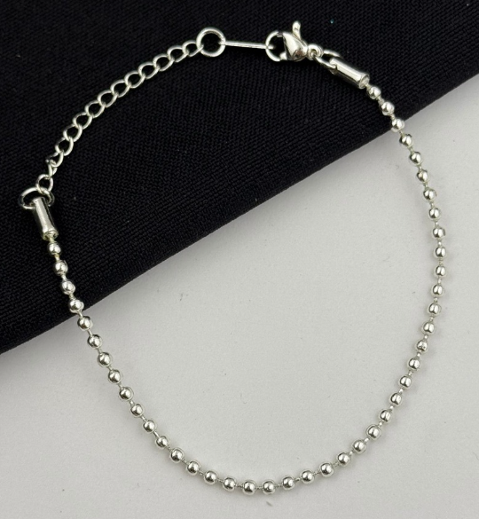 PULSERA ACERO INOXIDABLE PLATIZADA MILITAR