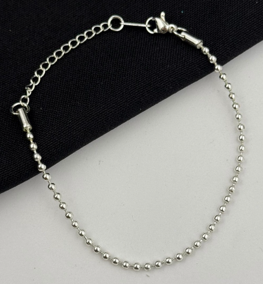 PULSERA ACERO INOXIDABLE PLATIZADA MILITAR