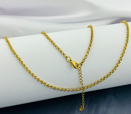 CADENA ACERO INOXIDABLE RUSTICA DORADO 50CM