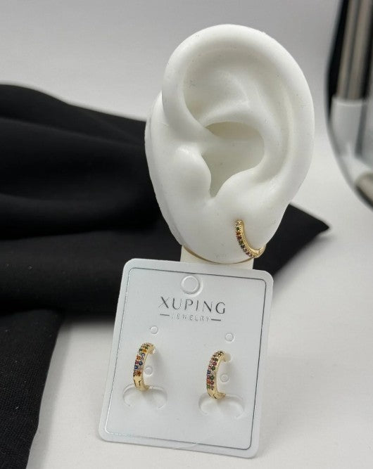 CANDONGA RODIO DORADA CIRCONES COLORES