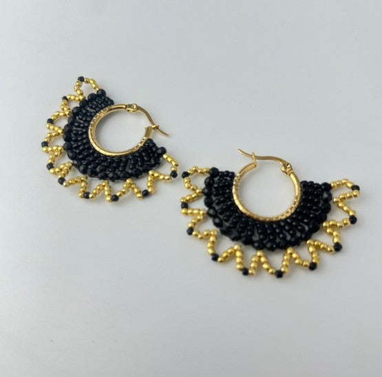 CANDONGA TEJIDA NEGRA-BORDE DORADO