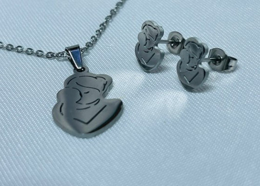 JUEGO MAMA E HIJO AERO PLATEADO