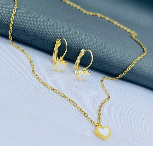 JUEGO RODIO CORAZON BLANCO