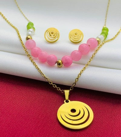 JUEGO ACERO LIBELULA BOLAS VERDES