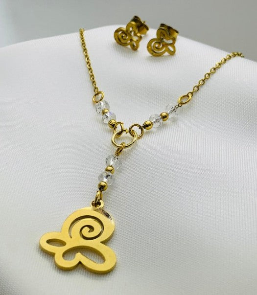 JUEGO MARIPOSA MURANO TRANSPARENTE