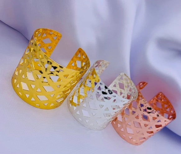 ARO BRAZALETE ROMBOS 3 OROS X UNIDAD
