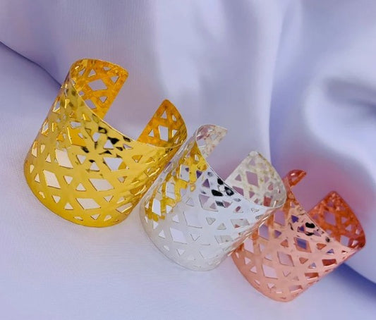 ARO BRAZALETE ROMBOS 3 OROS X UNIDAD