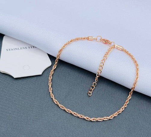 TOBILLERA ACERO BAÑO ROSA