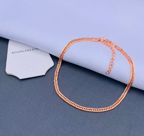 TOBILLERA DOBLE ESLABON ROSADO