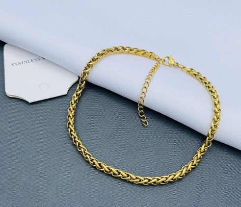 TOBILLERA ACERO DORADA