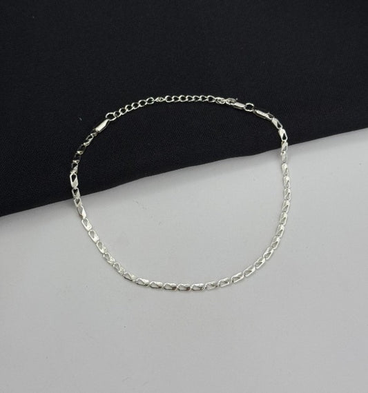 TOBILLERA CANDADO PLATIZADO RODIO