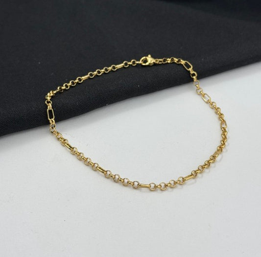 TOBILLERA BALINES DORADO RODIO