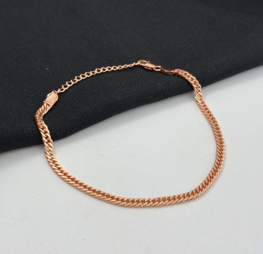 TOBILLERA DOBLE ESLABON RODIO