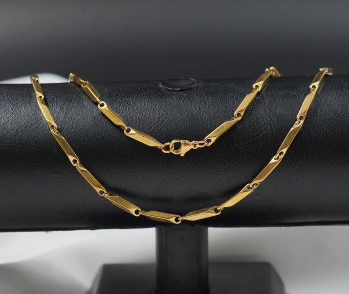 CADENA PALITO DORADA ACERO INOXIDABLE RUSTICA 60CM