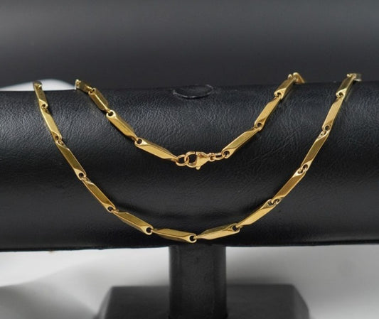 CADENA PALITO DORADA ACERO INOXIDABLE RUSTICA 60CM