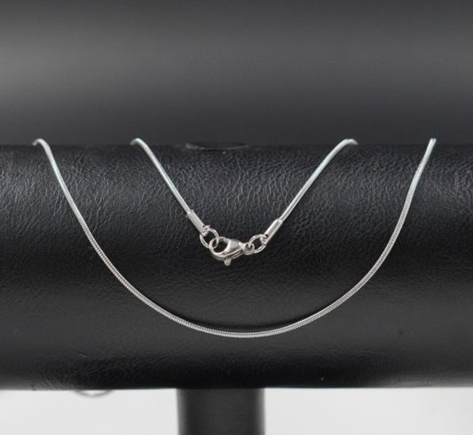 CADENA PLATEADA COLA RATON ACERO INOXIDABLE 60CM