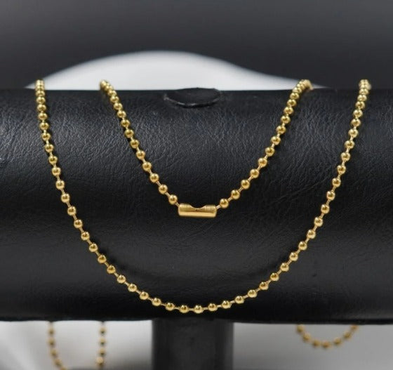 CADENA DORADA MILITAR ACERO INOXIDABLE 60CM