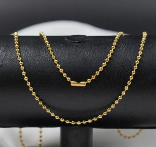 CADENA DORADA MILITAR ACERO INOXIDABLE 60CM