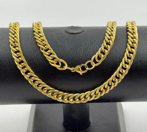 CADENA DORADA DOBLE ESLABON ACERO INOXIDABLE 60CM