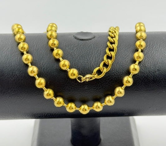 CADENA DORADA MILITAR GRUESA ACERO INOXIDABLE 40-50CM