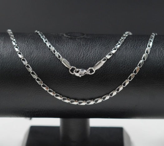 CADENA PLATEADA CANDADO ACERO INOXIDABLE 60CM