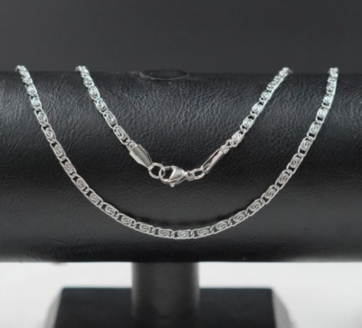 CADENA PLATEADA CARACOL ACERO INOXIDABLE 60CM