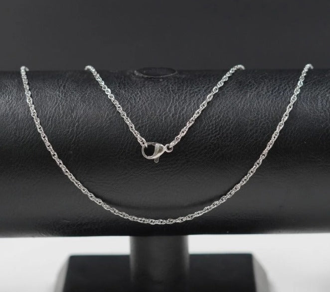 CADENA PLATEADA DELGADA ACERO INOXIDABLE 60CM