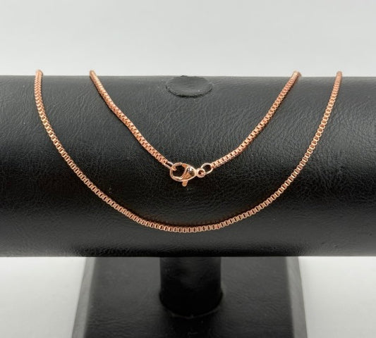 CADENA ROSA VENECIANA DELGADA ACERO INOXIDABLE 60CM