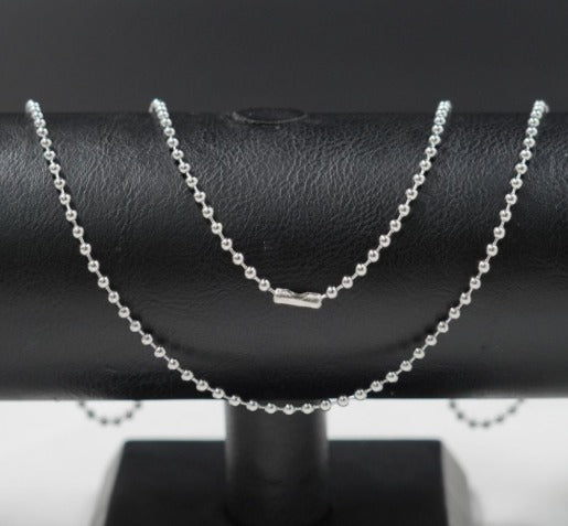 CADENA PLATEADA MILITAR ACERO INOXIDABLE 60CM