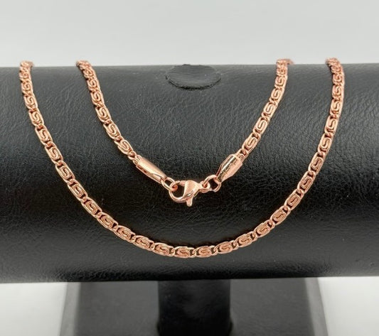 CADENA ROSA CARACOL ACERO INOXIDABLE 60CM