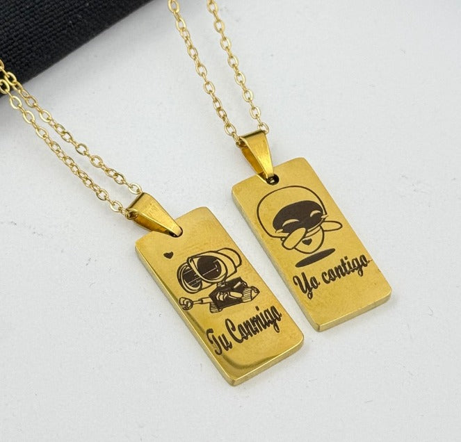 DUO WALL-E DORADO ACERO INOXIDABLE