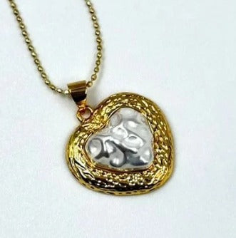 DUO CORAZON DORADO/BLANCO RODIO