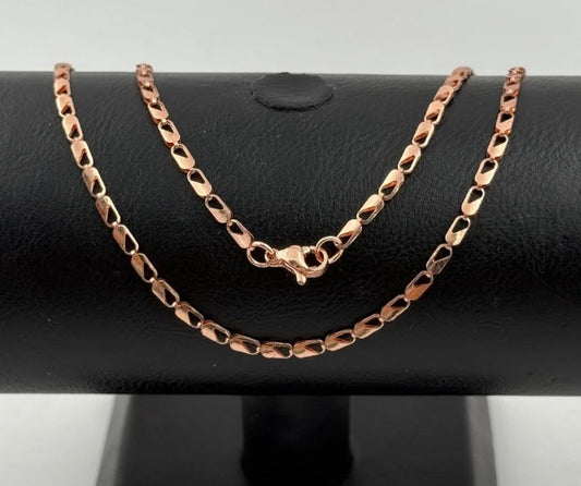 CADENA ROSA CANDADO ACERO INOXIDABLE 60CM