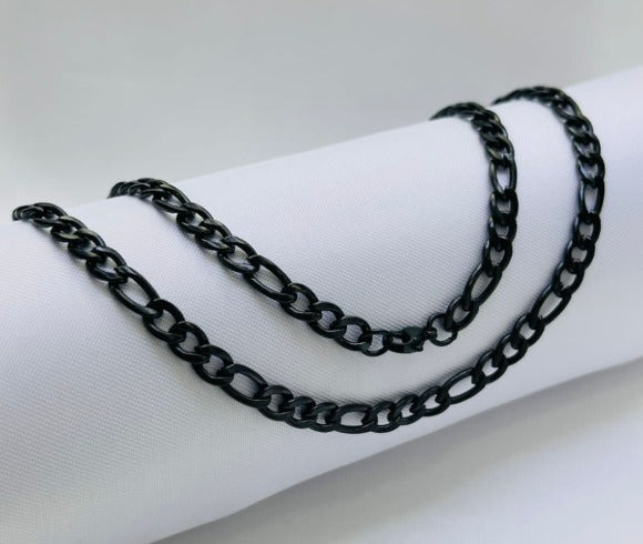 CADENA NEGRA GRUESA ACERO INOXIDABLE 50-60CM