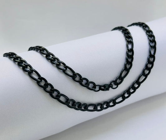 CADENA NEGRA GRUESA ACERO INOXIDABLE 50-60CM