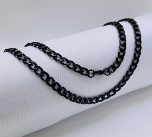CADENA NEGRA MEDIANA ACERO INOXIDABLE 50-60CM