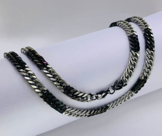 CADENA BICOLOR DOBLE ESLABON ACERO INOXIDABLE 60CM