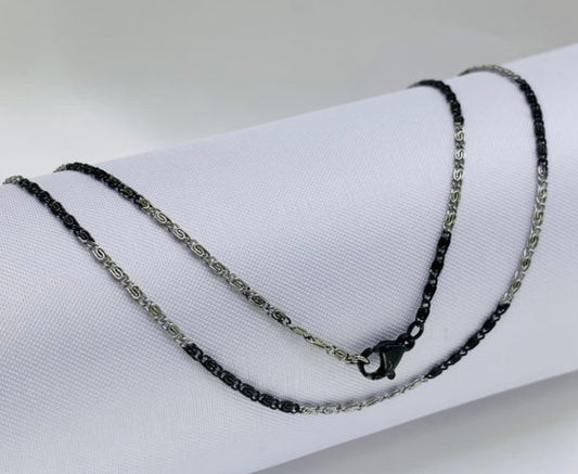 CADENA BICOLOR CARACOL ACERO INOXIDABLE 60CM