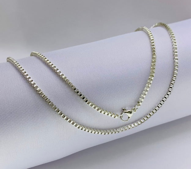 CADENA PLATIZADA VENECIANA DELGADA ACERO INOXIDABLE 60CM