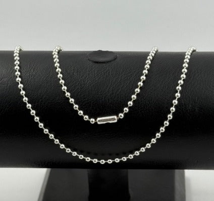 CADENA PLATEADA MILITAR ACERO INOXIDABLE 60CM