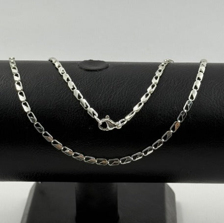 CADENA PLATEADA CANDADO ACERO INOXIDABLE 60CM