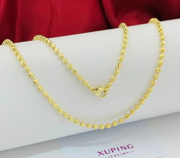 CADENA DORADA MILITAR DIAMANTADA RODIO 60CM