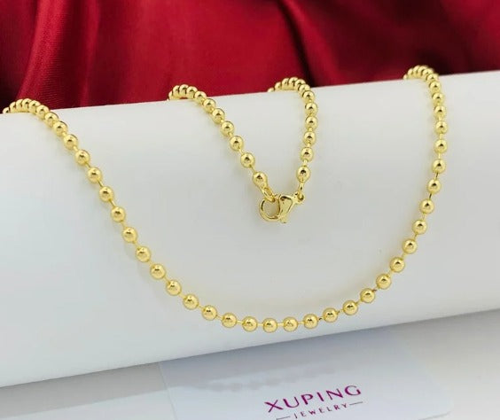 CADENA DORADA MILITAR LISA RODIO 50-60CM