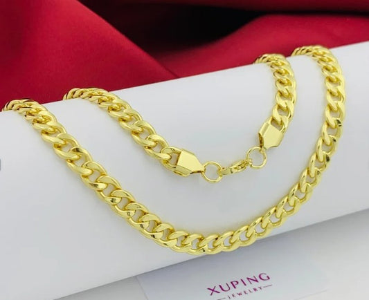 CADENA DORADA CUBANA GRUESA RODIO 50-60CM