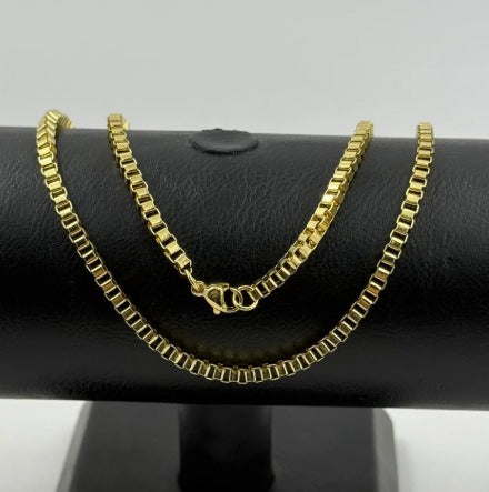 CADENA VENECIANA GRUESA RODIO 60CM