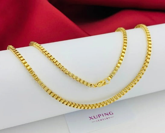 CADENA DORADA VENECIANA RODIO 60CM