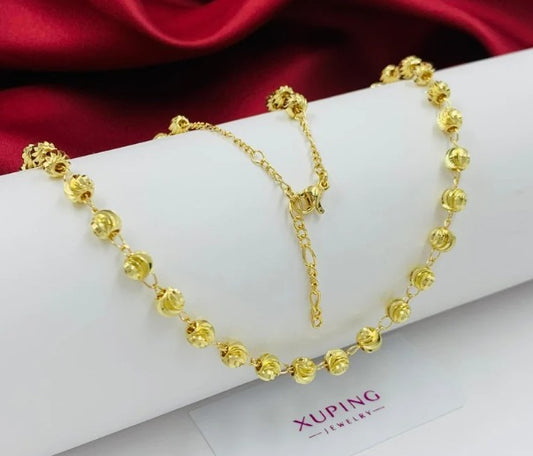 CADENA DORADA DIAMANTADA RODIO 50CM