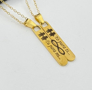 DUO "YO PARA TI, TU PARA MI" DORADO ACERO INOXIDABLE